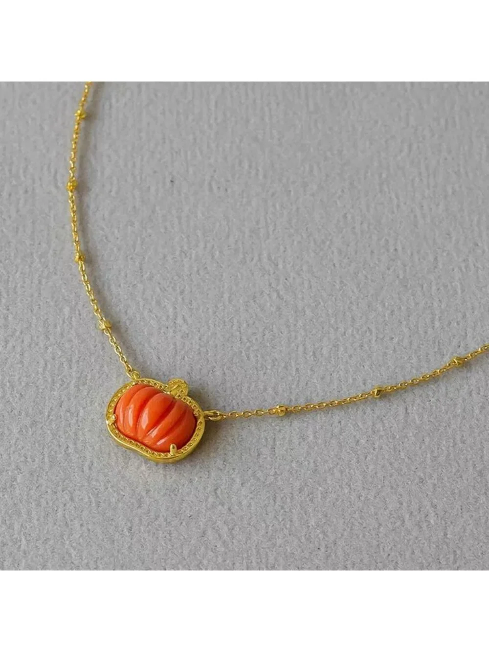 Women’s Style Gold Pumpkin Set Dainty Fall Halloween Jewelry Necklace Earrings